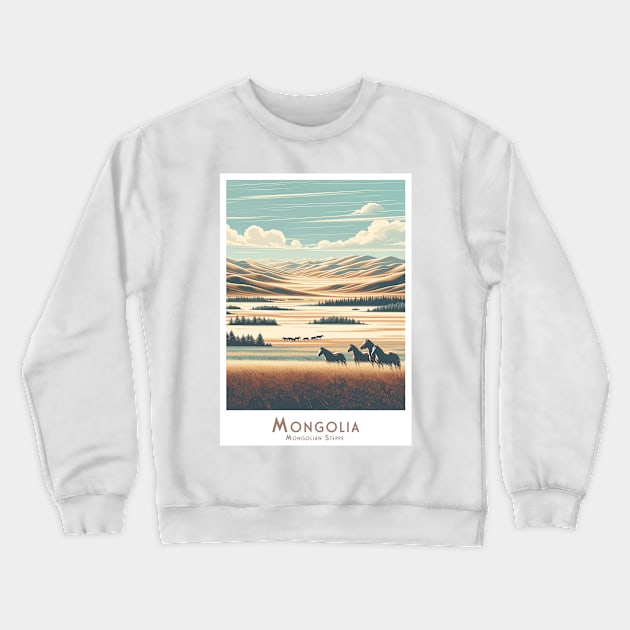 Majestic Mongolia - Monglian Steppe Crewneck Sweatshirt by POD24